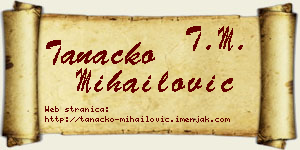 Tanacko Mihailović vizit kartica